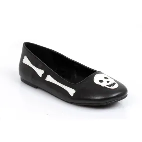 013-BONES  Bones And Skull Ballet Flat. Childrens