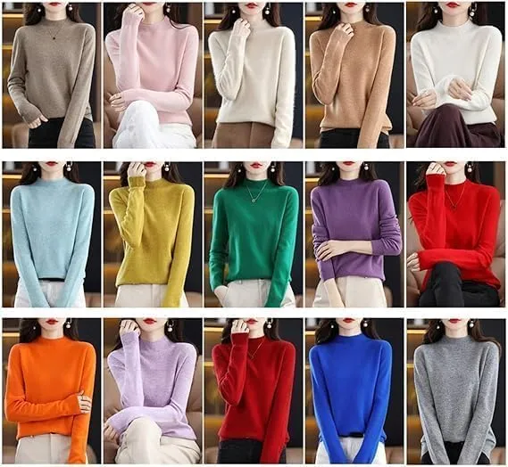 100% Cashmere Crew Neck Long Sleeve Soft Pullover Sweater Women's Cashmere Sweater