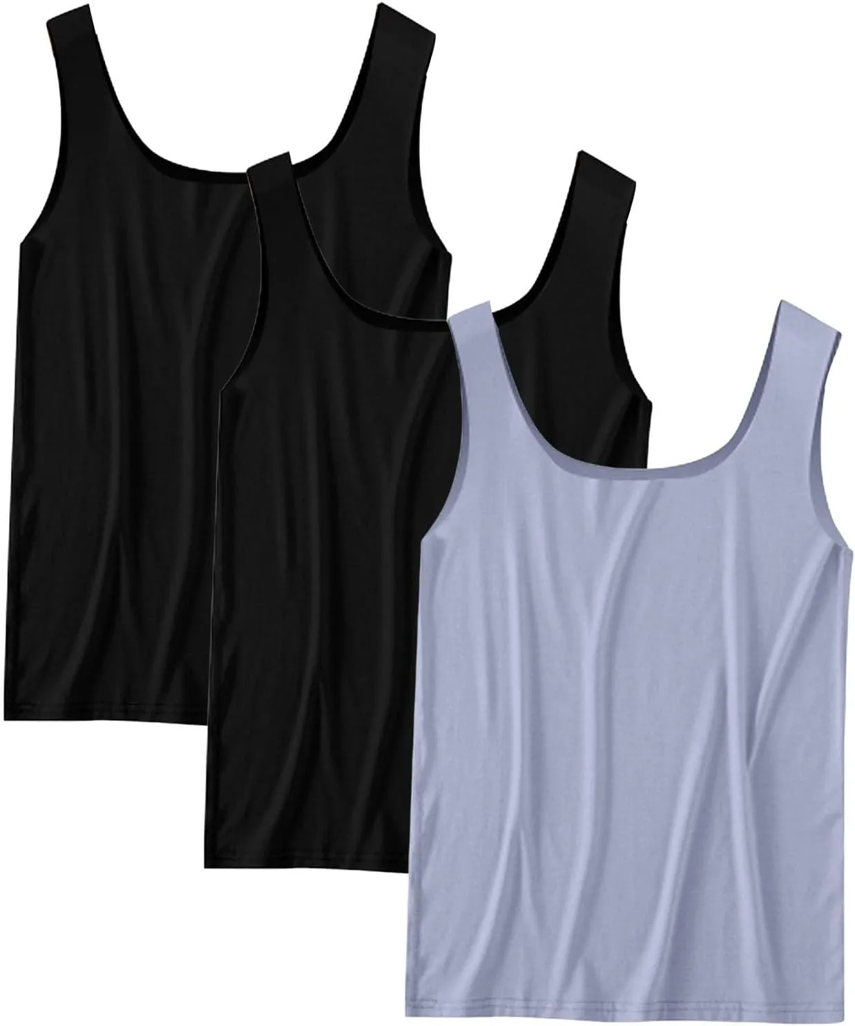 3 Pack Men's Workout Tank Tops Breathable Quick Dry Summer Sleeveless Silk Muscle Shirts Gym Workout Bodybuilding Tee