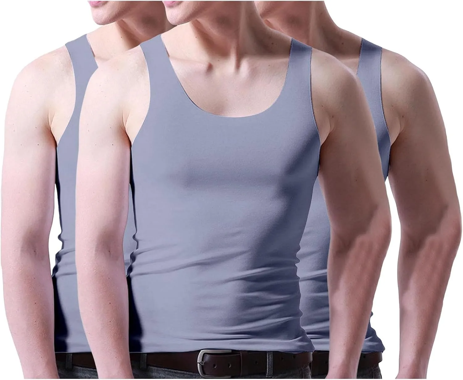 3 Pack Men's Workout Tank Tops Breathable Quick Dry Summer Sleeveless Silk Muscle Shirts Gym Workout Bodybuilding Tee