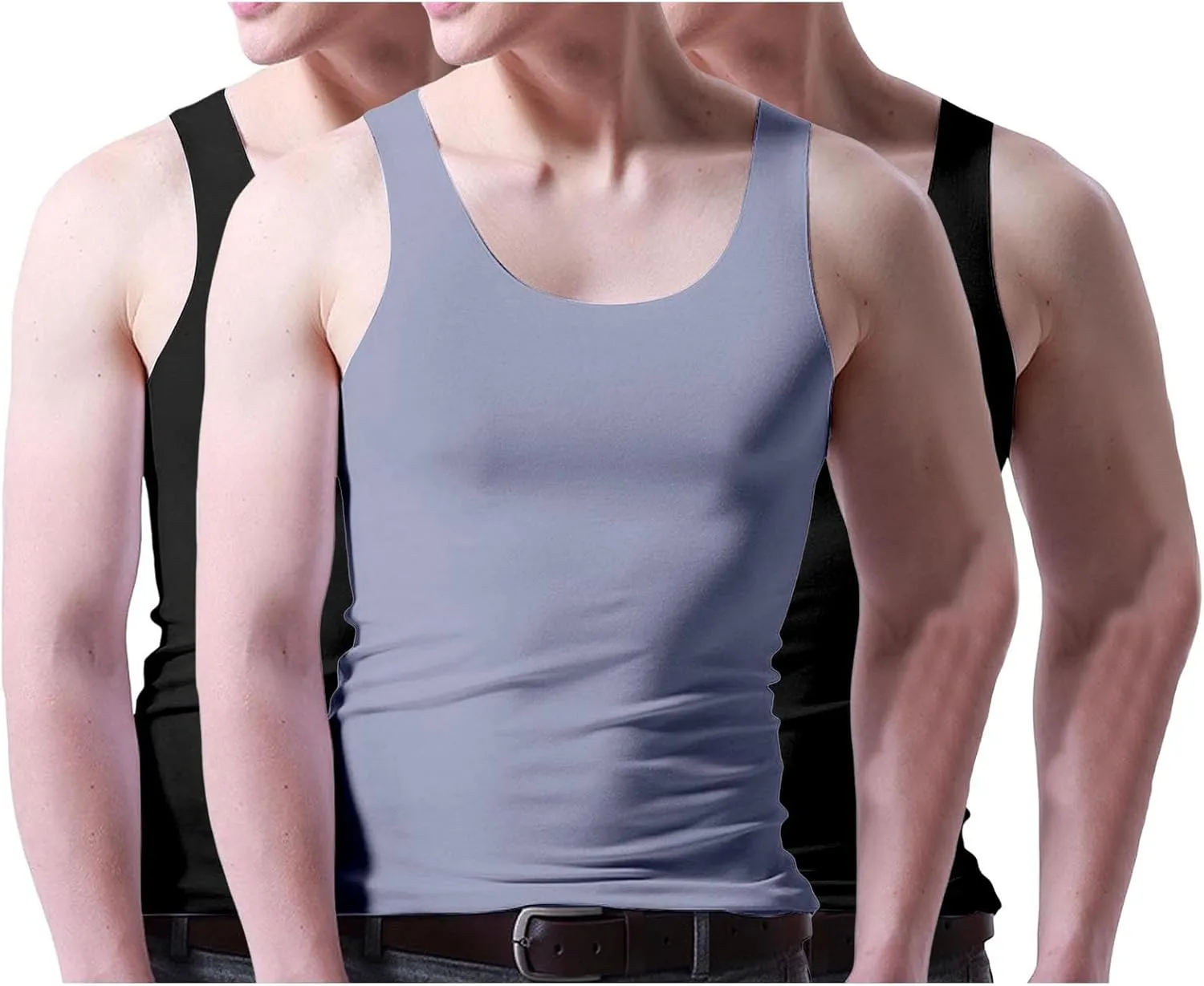 3 Pack Men's Workout Tank Tops Breathable Quick Dry Summer Sleeveless Silk Muscle Shirts Gym Workout Bodybuilding Tee