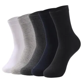 5 Pairs Pure Color High-Quality Women's and Men Cotton Socks