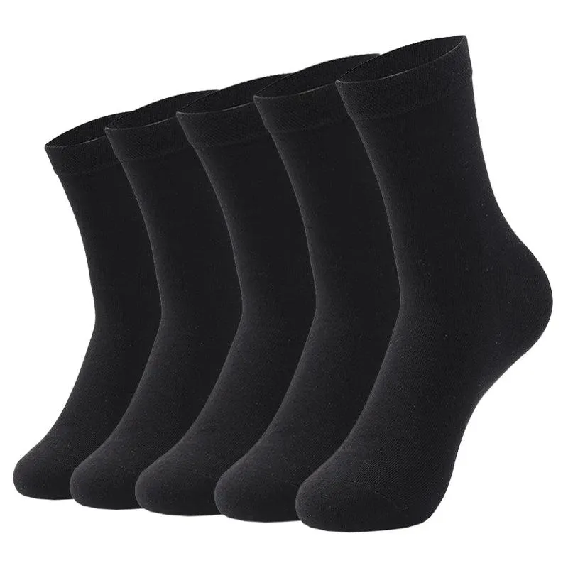 5 Pairs Pure Color High-Quality Women's and Men Cotton Socks