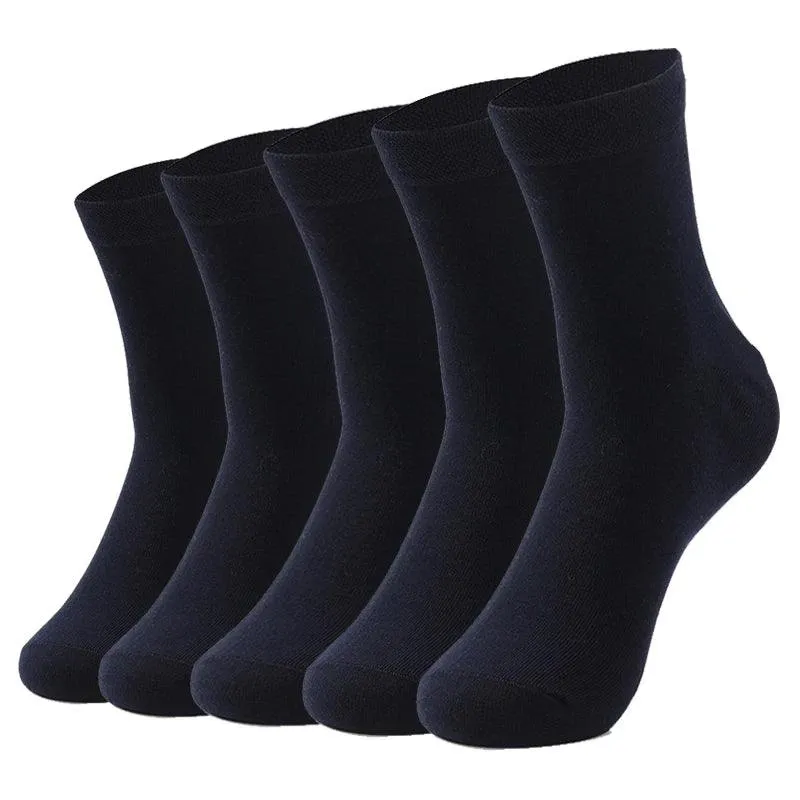 5 Pairs Pure Color High-Quality Women's and Men Cotton Socks