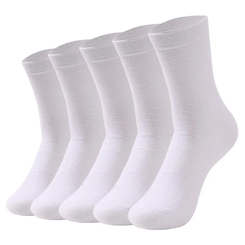 5 Pairs Pure Color High-Quality Women's and Men Cotton Socks