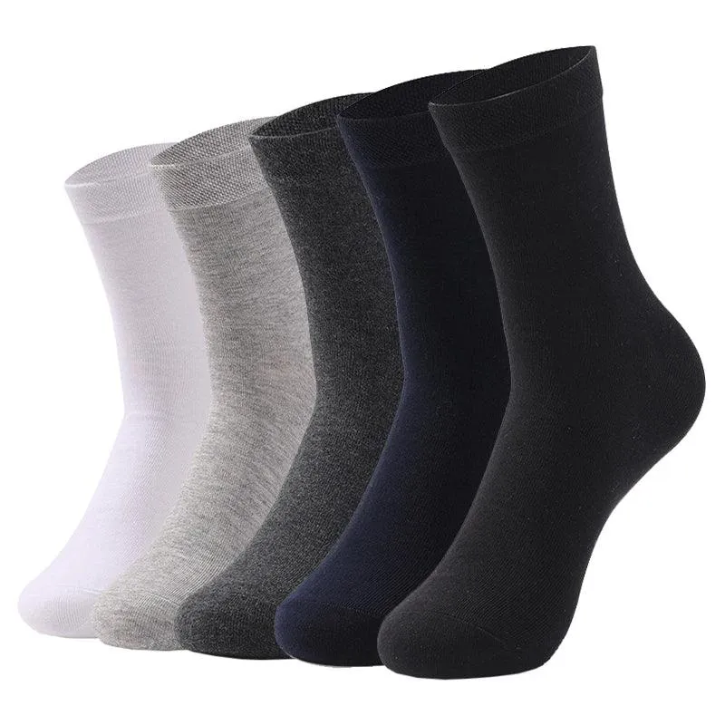 5 Pairs Pure Color High-Quality Women's and Men Cotton Socks