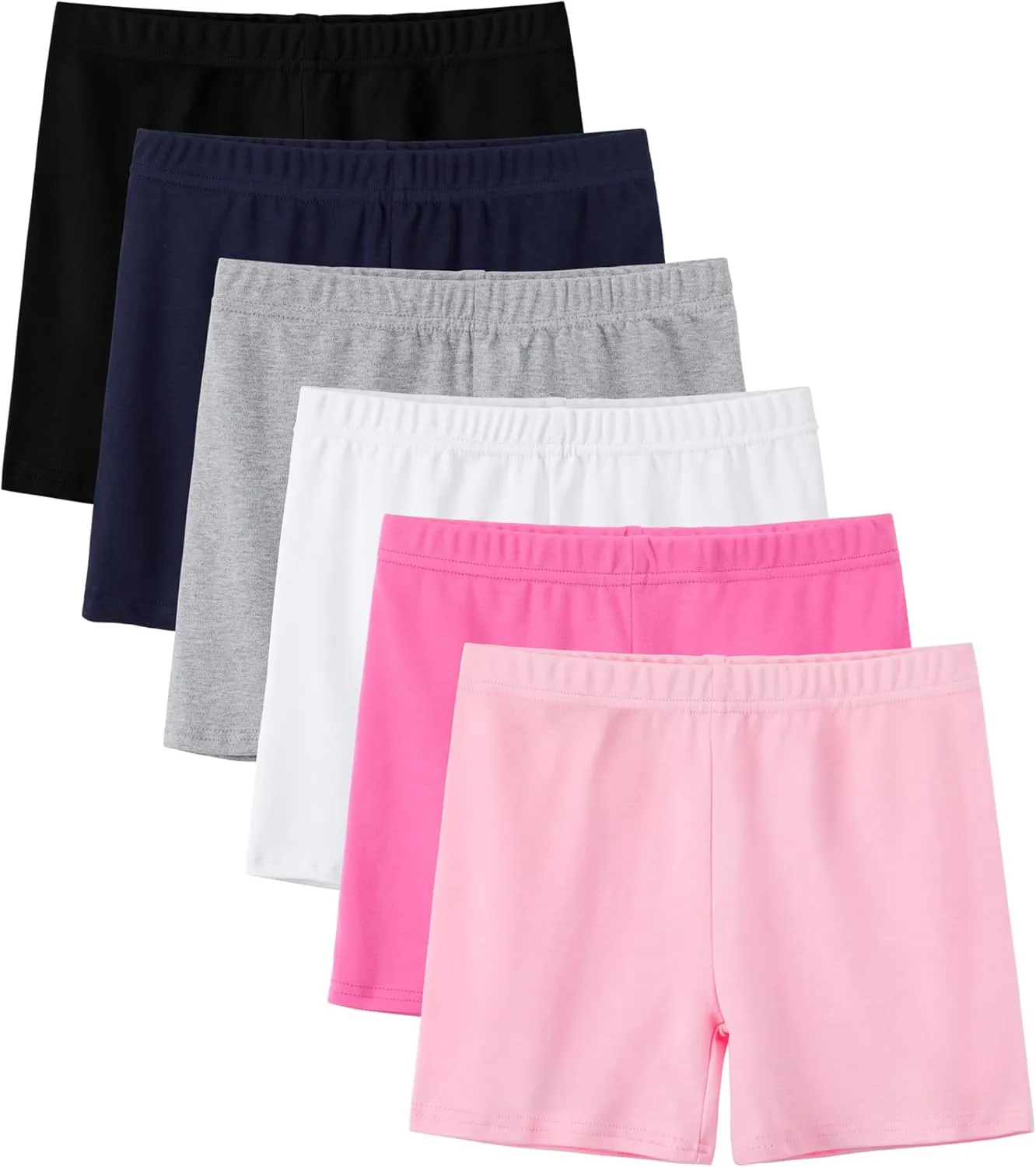 6 Pack Cotton Girls Bike Shorts Girls Shorts Kids Clothes Cartwheel Under Dress Breathable Multi-Color