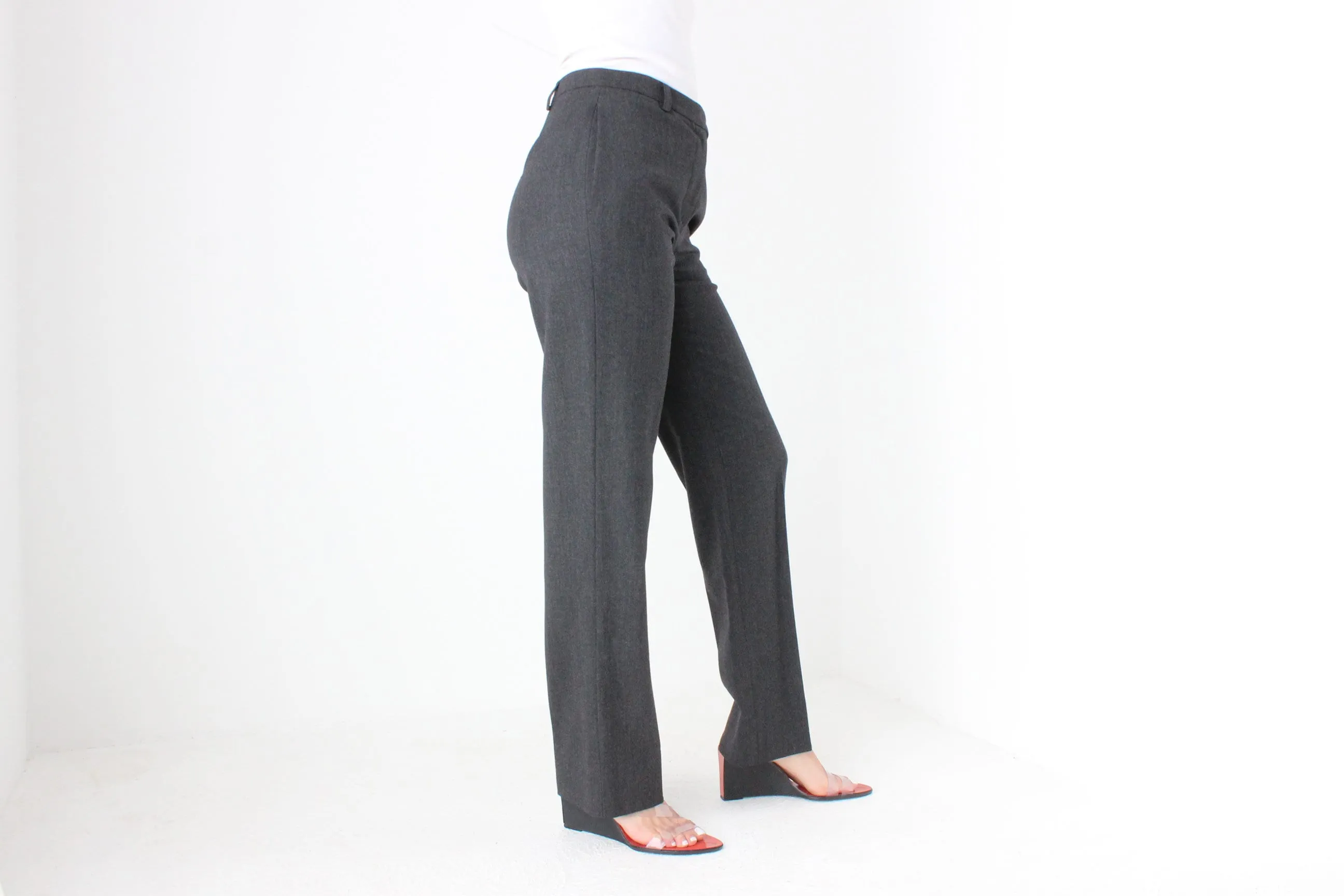 BALLETCORE 90s PRADA Grey Wool Tailored Trousers
