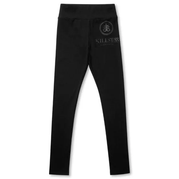 Be The Magic Leggings | Black on Black Stretch Logo Graphic Soft Cotton