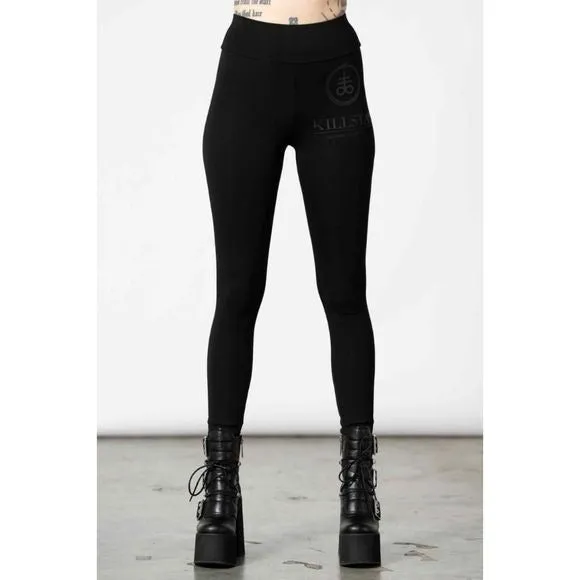 Be The Magic Leggings | Black on Black Stretch Logo Graphic Soft Cotton
