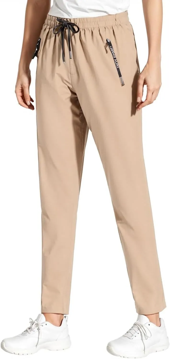 Beeswan Pants for Women Over 50 Stretch Active Breathable Pants Elastic Waist Quick Dry Glide Athletic Pant