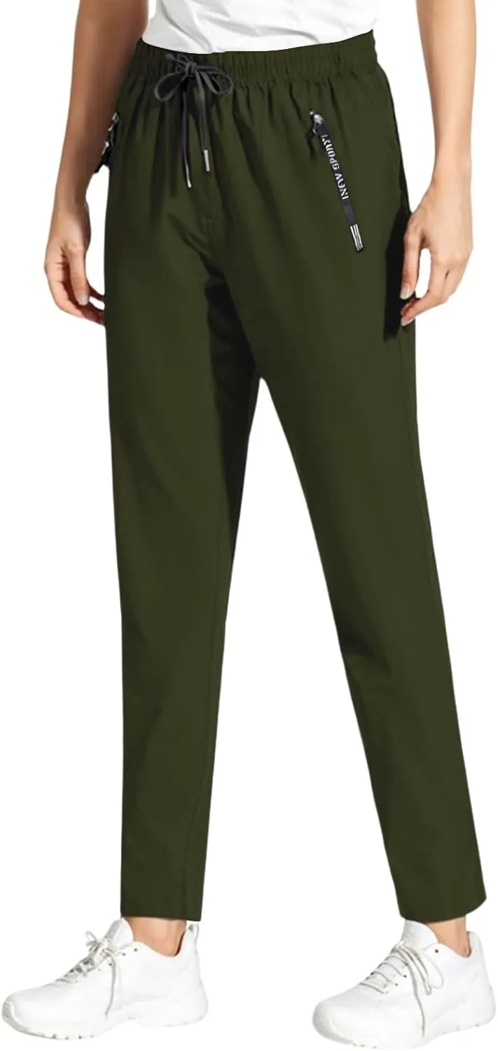 Beeswan Pants for Women Over 50 Stretch Active Breathable Pants Elastic Waist Quick Dry Glide Athletic Pant