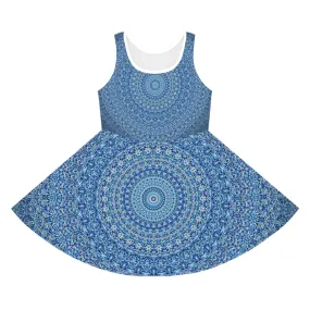 Blue Mandala - Inovax Girl's Sleeveless Sundress