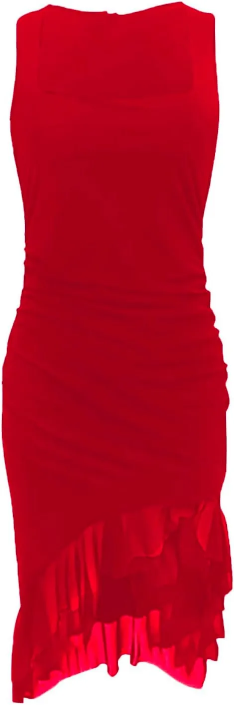 Bodycon Dresses for Women Sexy Sleeveless Ruched Midi Dress Clubwear Party Night Out Slim Fit Trendy Style