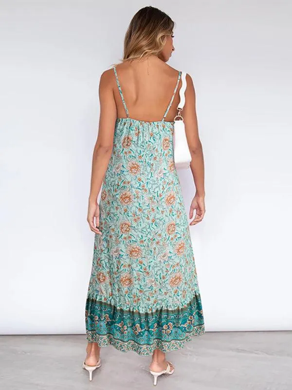 Bohemian Floral Adjustable Sundress for Summer Adventures