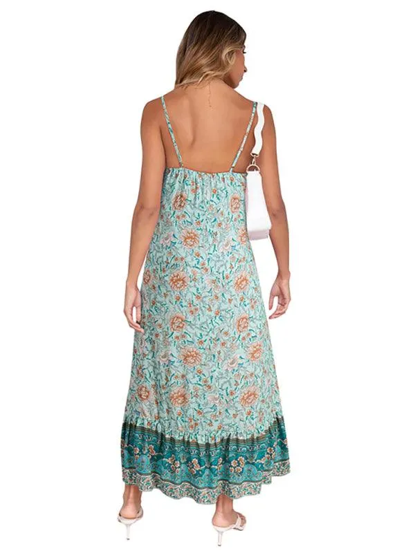 Bohemian Floral Adjustable Sundress for Summer Adventures
