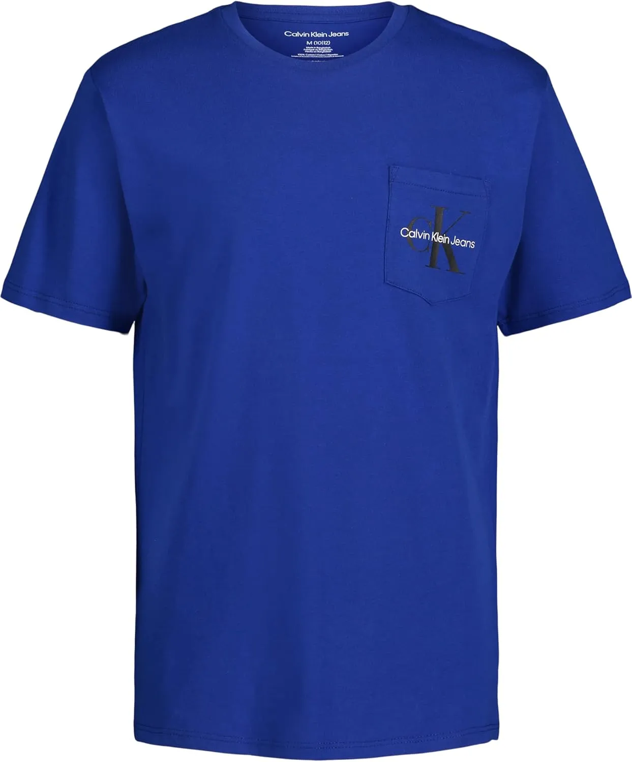 Calvin Klein Boys' Short Sleeve Pocket Logo Crew Neck T-Shirt, Soft, Comfortable, Relaxed Fit