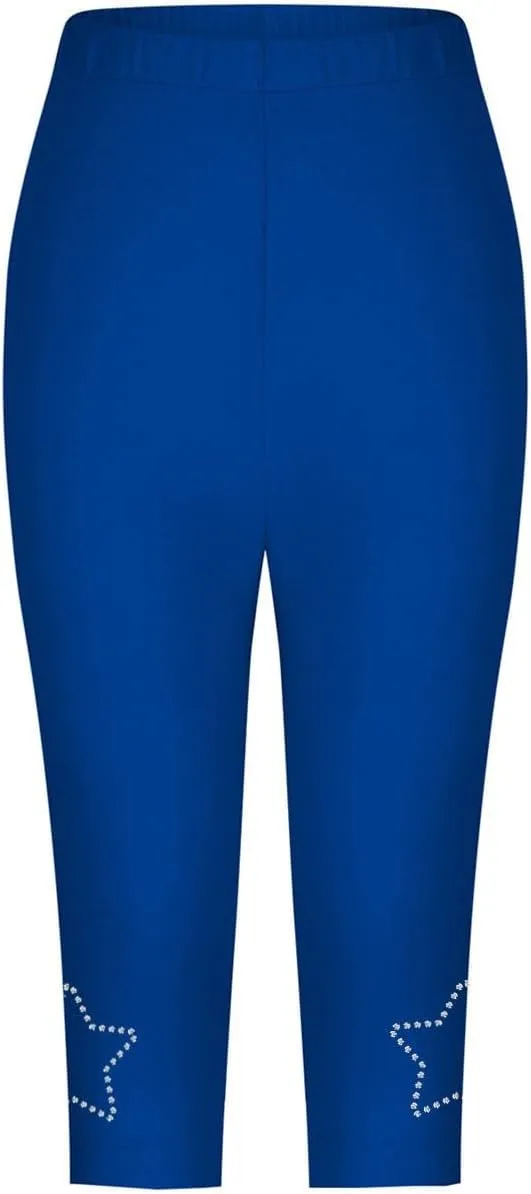 Capri Leggings for Women Summer Rhinestone Dressy Cropped High Waist Stretchy Yoga Pants Compression Workout Leggings