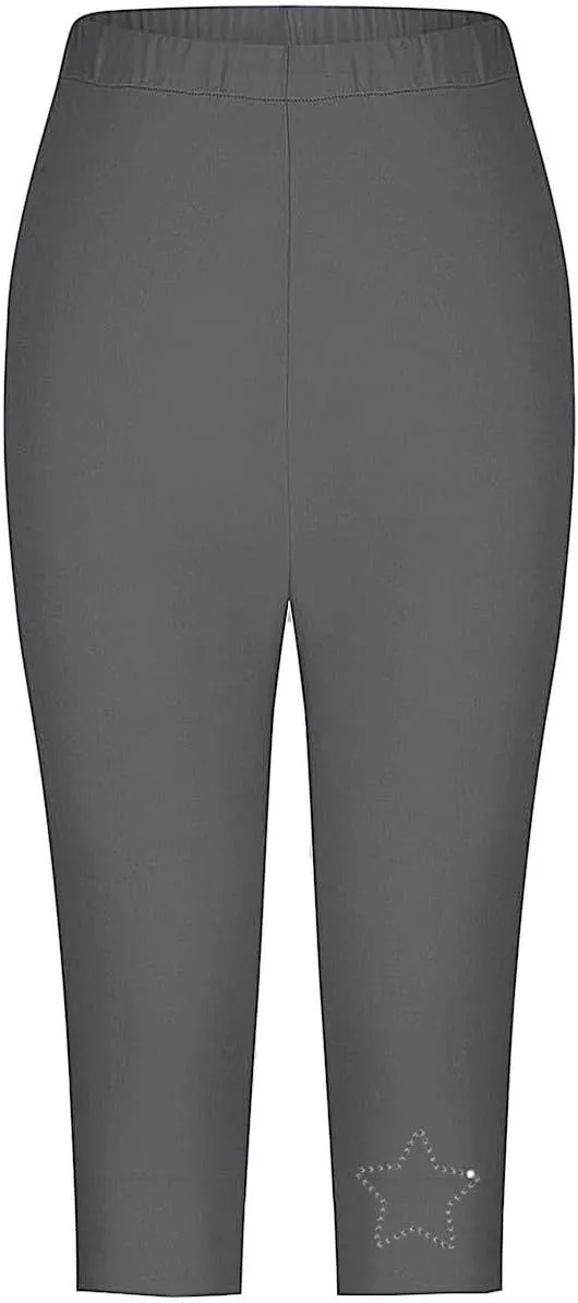 Capri Leggings for Women Summer Rhinestone Dressy Cropped High Waist Stretchy Yoga Pants Compression Workout Leggings