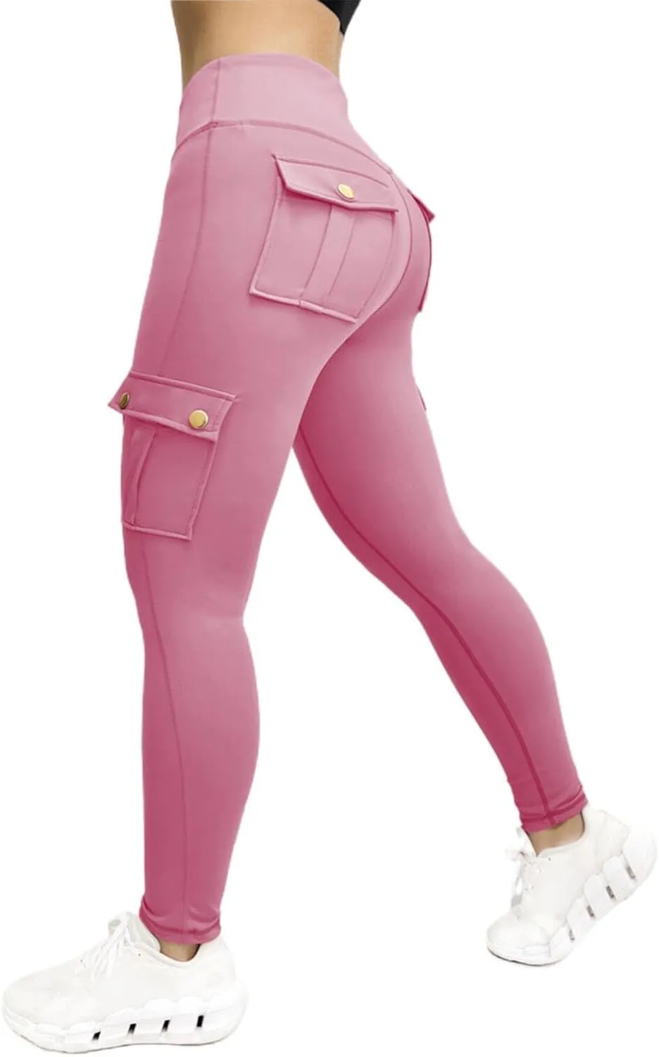 Cargo Leggings with Pockets for Women 2024 Tummy Control Stretchy Workout Leggings Athletic Running Yoga Pants