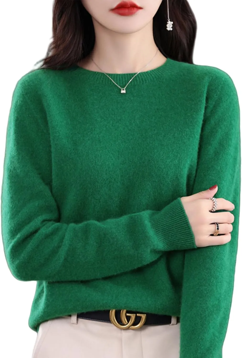 Cashmere Sweaters for Women, Womens Cashmere Sweater, Cashmere Crew Neck Long Sleeve Soft Pullover Sweater