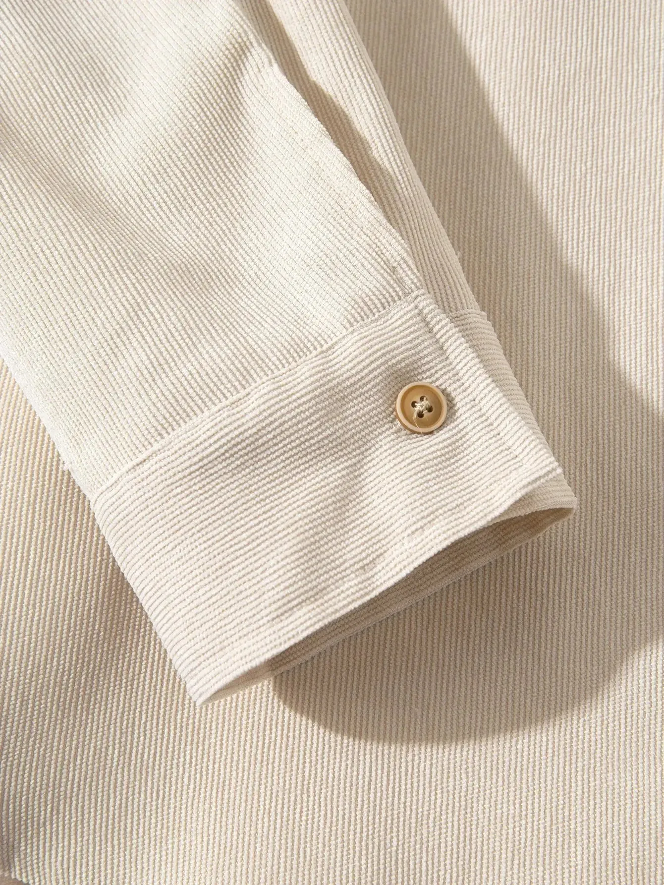 Casual Solid Corduroy Shirt - Cross & Crown
