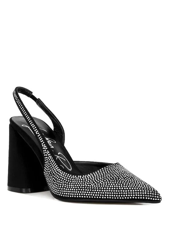 Chic Rhinestone Slingback Sandals