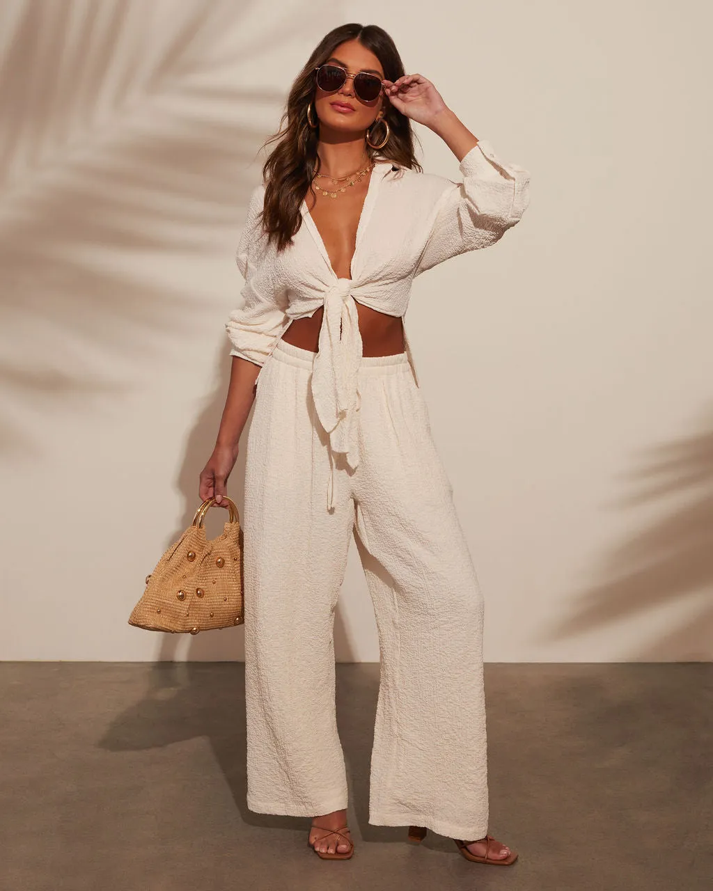 Cool Harbor Long Sleeve Tie Top