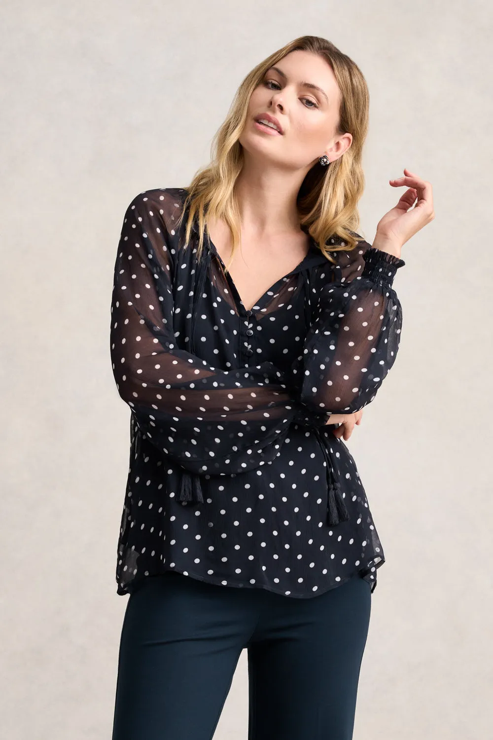 Crinkle Viscose Blouse
