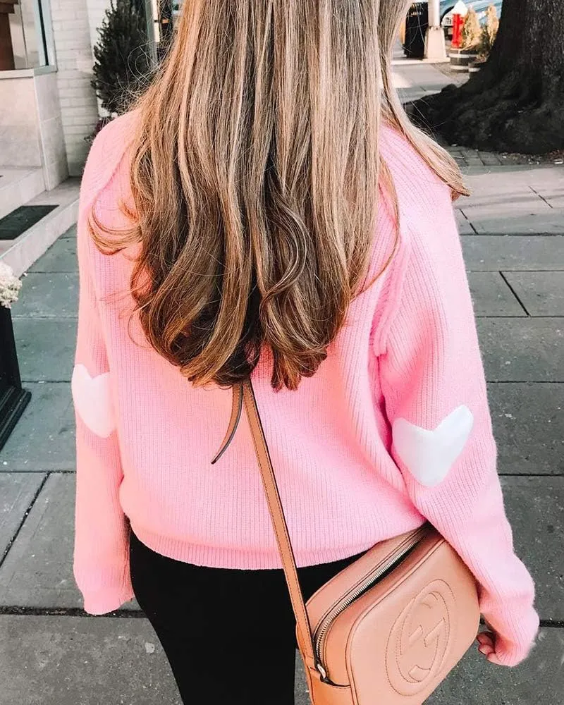 FERBIA Women Turtleneck Sweater Oversize Heart Slouchy Chunky Pullover Baggy Batwing Knit Cute Loose Fall Cozy Comfy Top