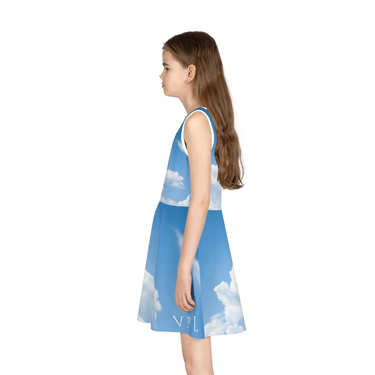 Girls' Sleeveless Sundress (AOP) Cloud