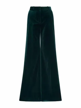 Green velvet trousers