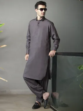 Grey Blended Kameez Shalwar - ALWA-KS-261