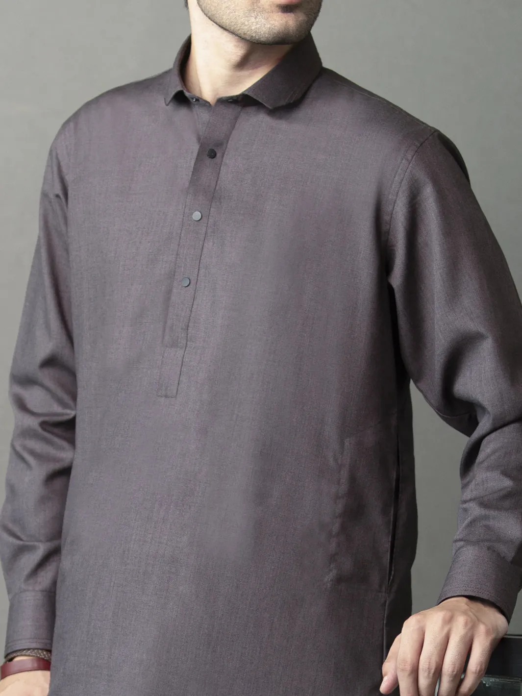 Grey Blended Kameez Shalwar - ALWA-KS-261