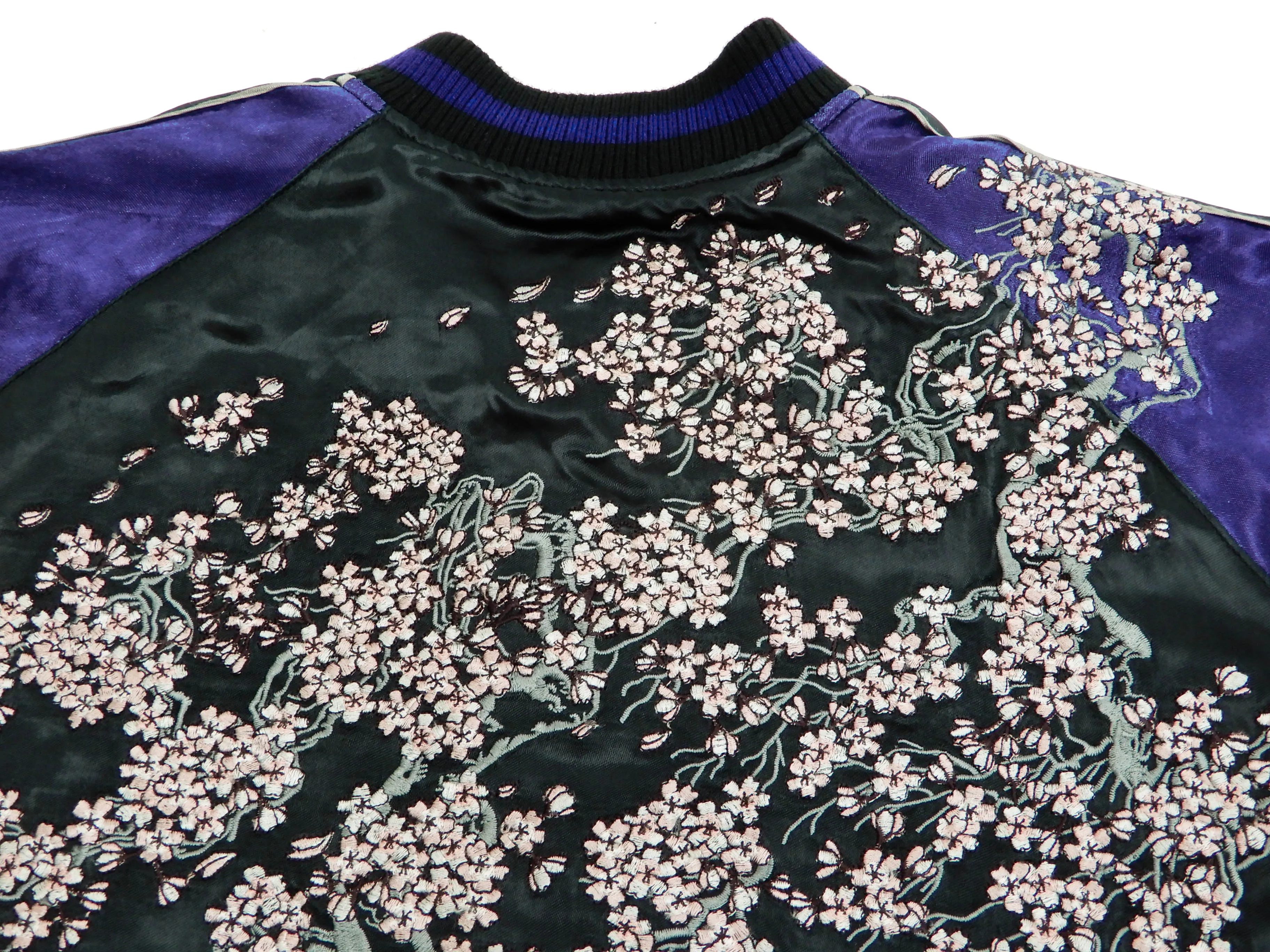 Hanatabi Gakudan Men's Japanese Souvenir Jacket Japanese Cherry Blossom Sukajan Script SSJ-521