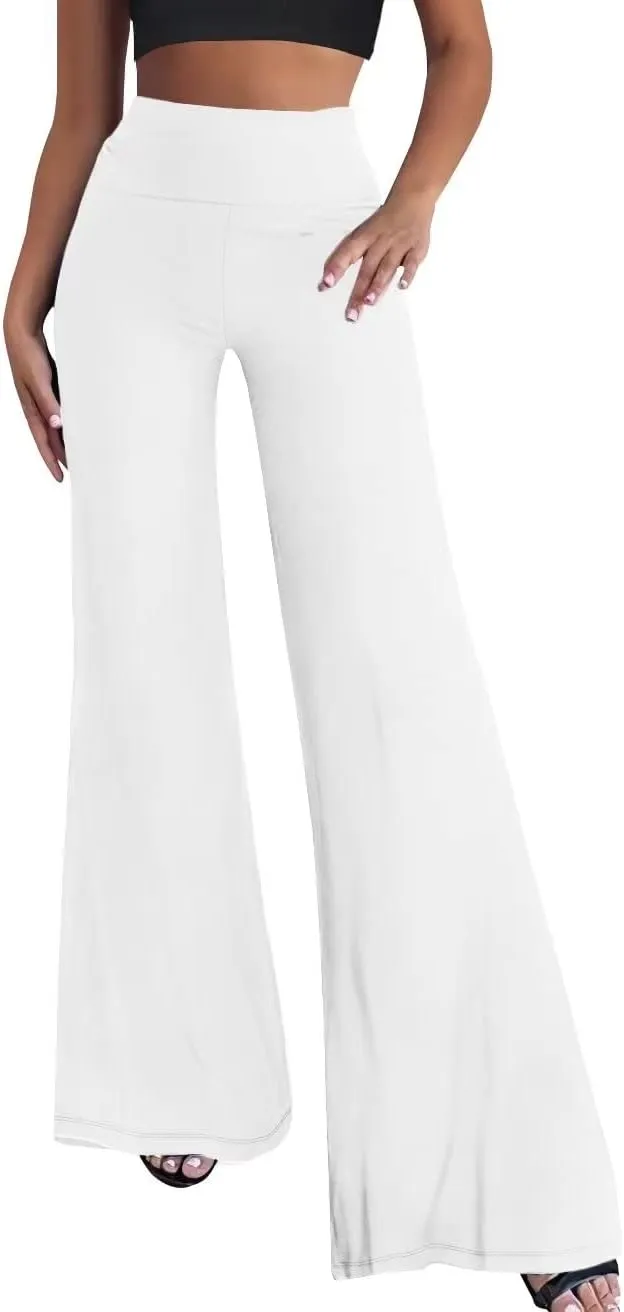 Hybrid & Company Womens Super Comfy Flowy Wide Leg Palazzo Pants Made in USA