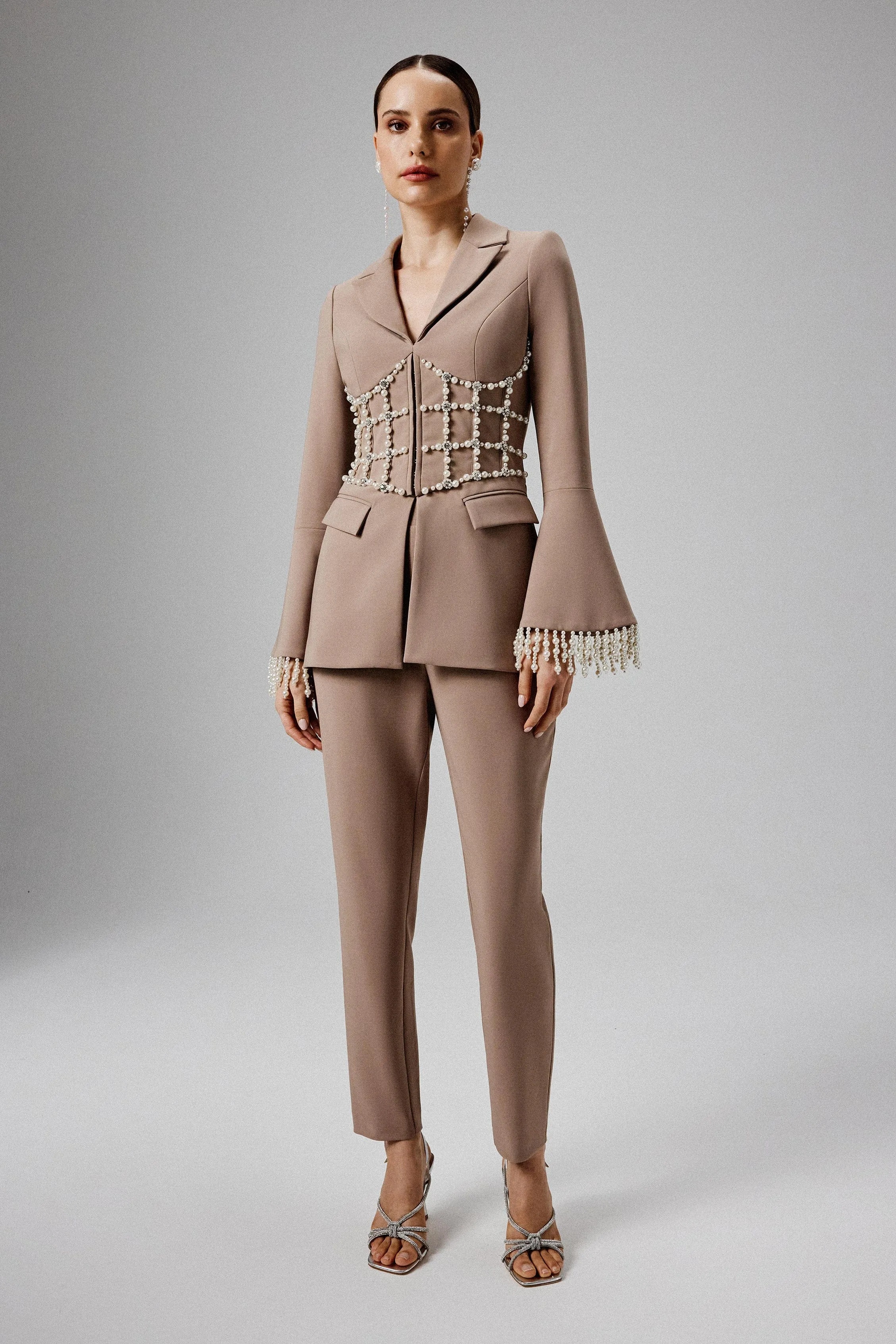 JAYDE Tailored Trouser in Mushroom