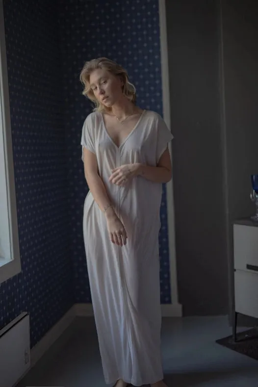 Kaftan Dress - 100% Tencel™ - Breathable & Sustainable Natural White