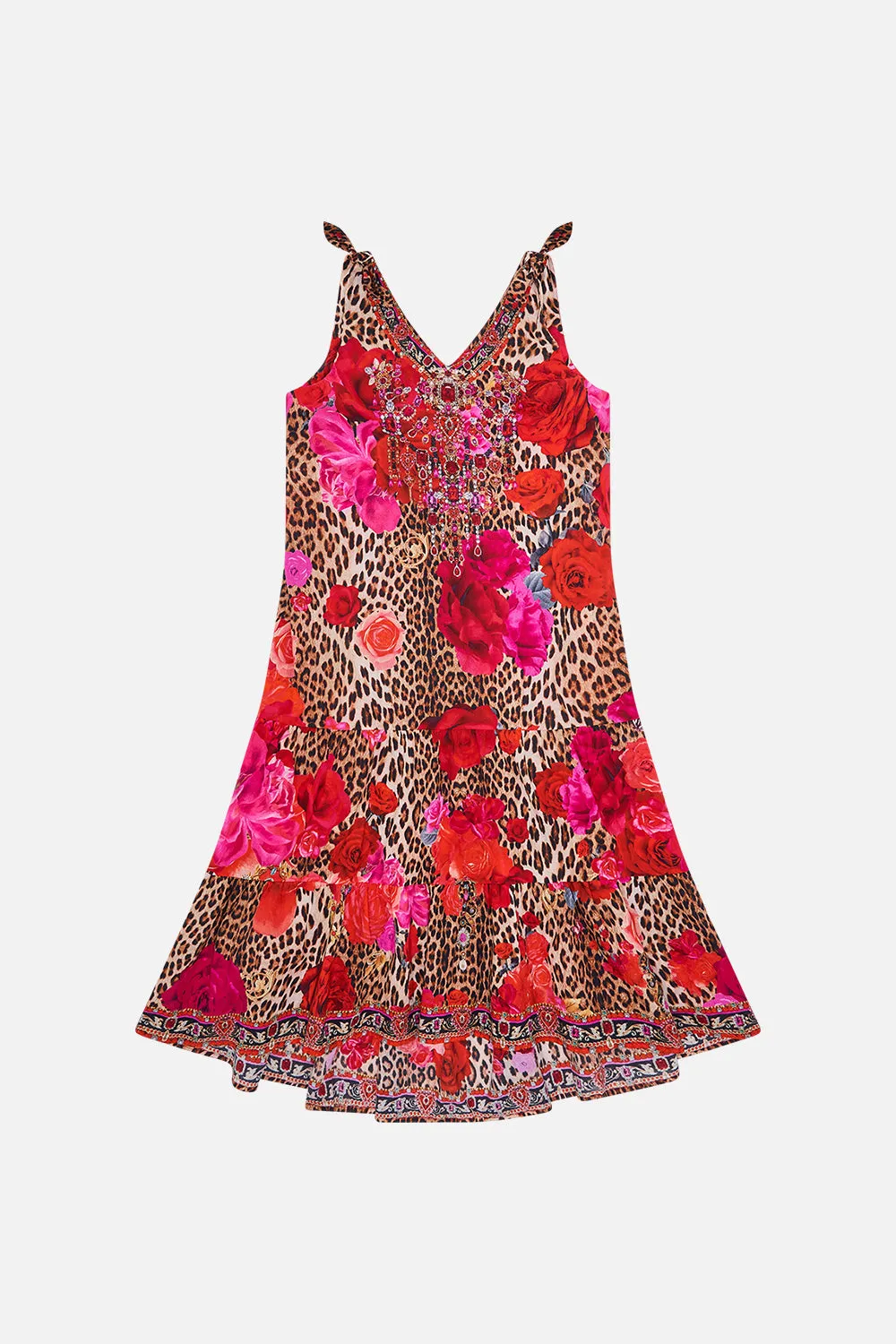KIDS TIERED DRESS WITH BOWS 12-14 HEART LIKE A WILDFLOWER