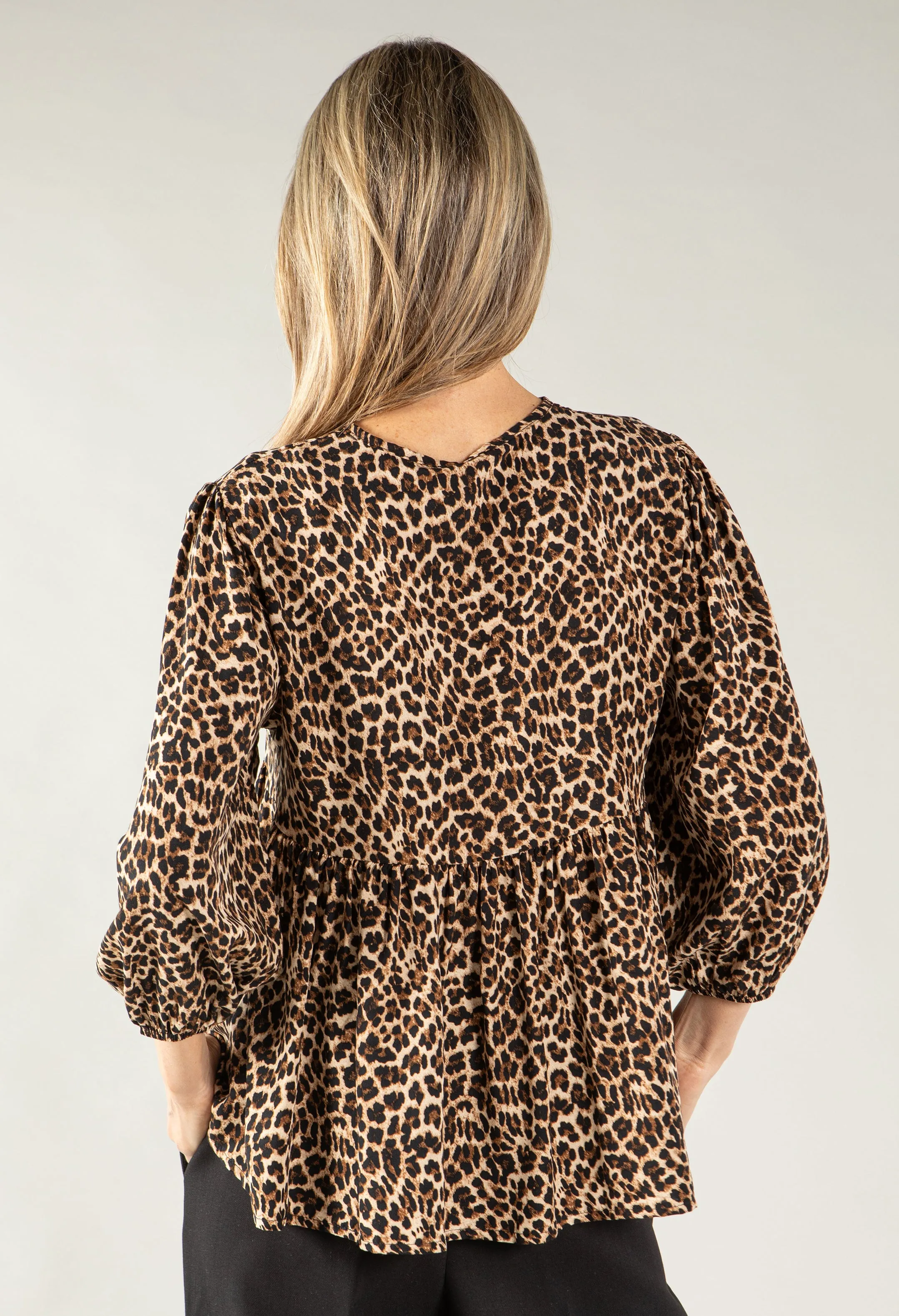 Leopard Tie Detail Blouse
