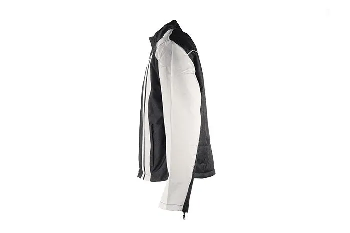 Light Textile Motorcycle Jacket w/ White Multi-Striped Design - Mens
