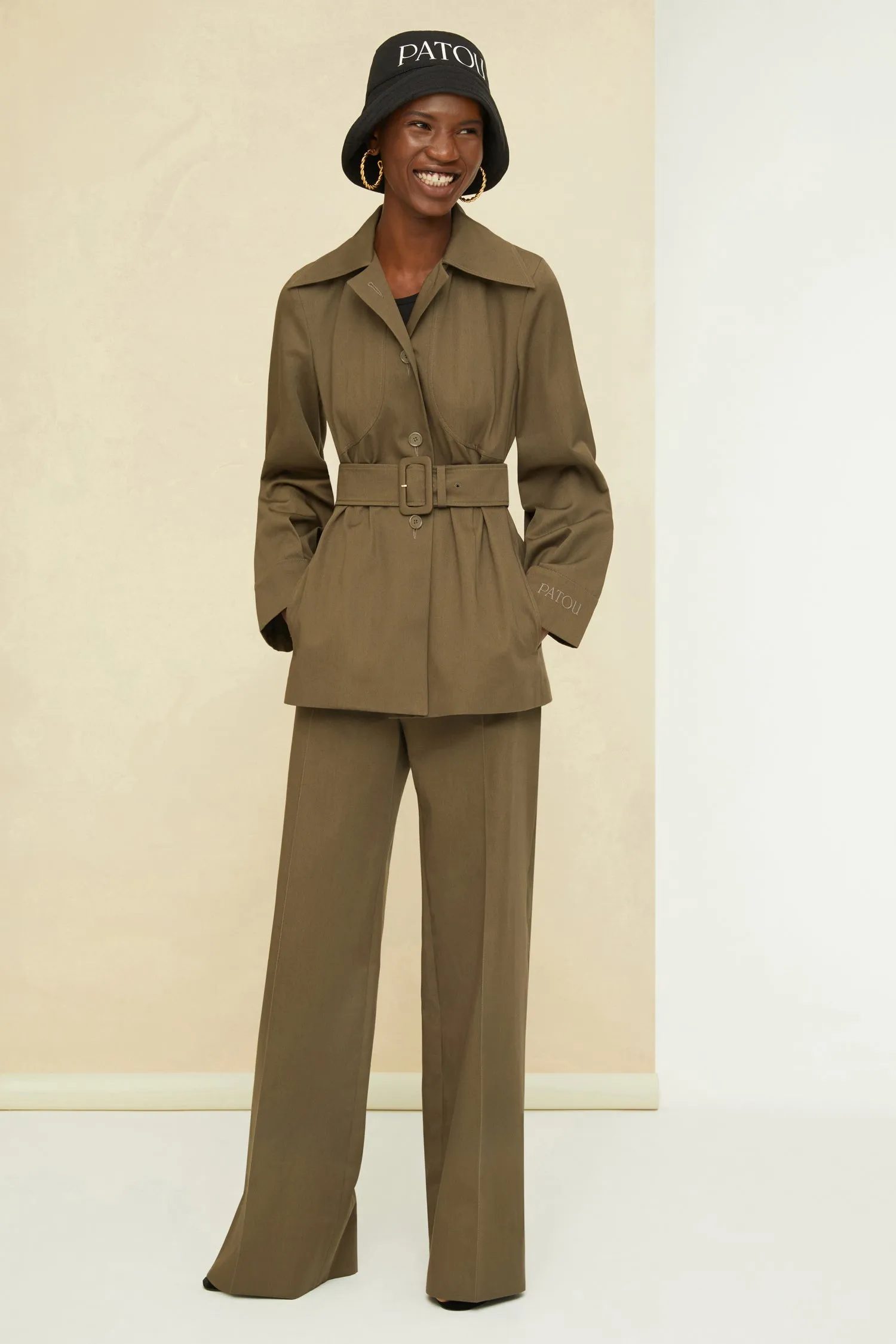 Long tailored trousers in organic cotton