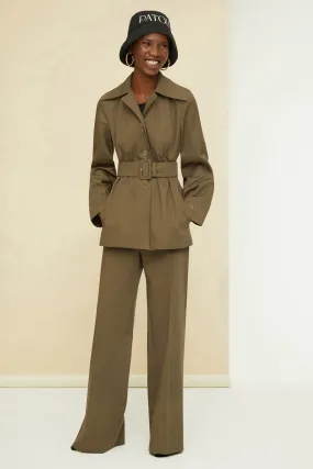 Long tailored trousers in organic cotton