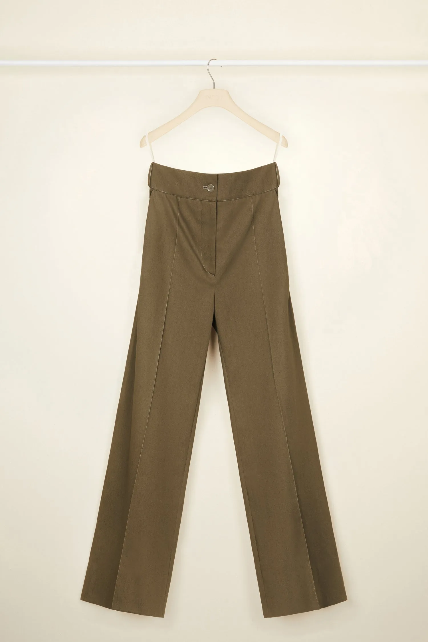 Long tailored trousers in organic cotton