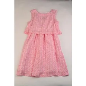 Maggie Breen Pink & White Elastic Waist Dress