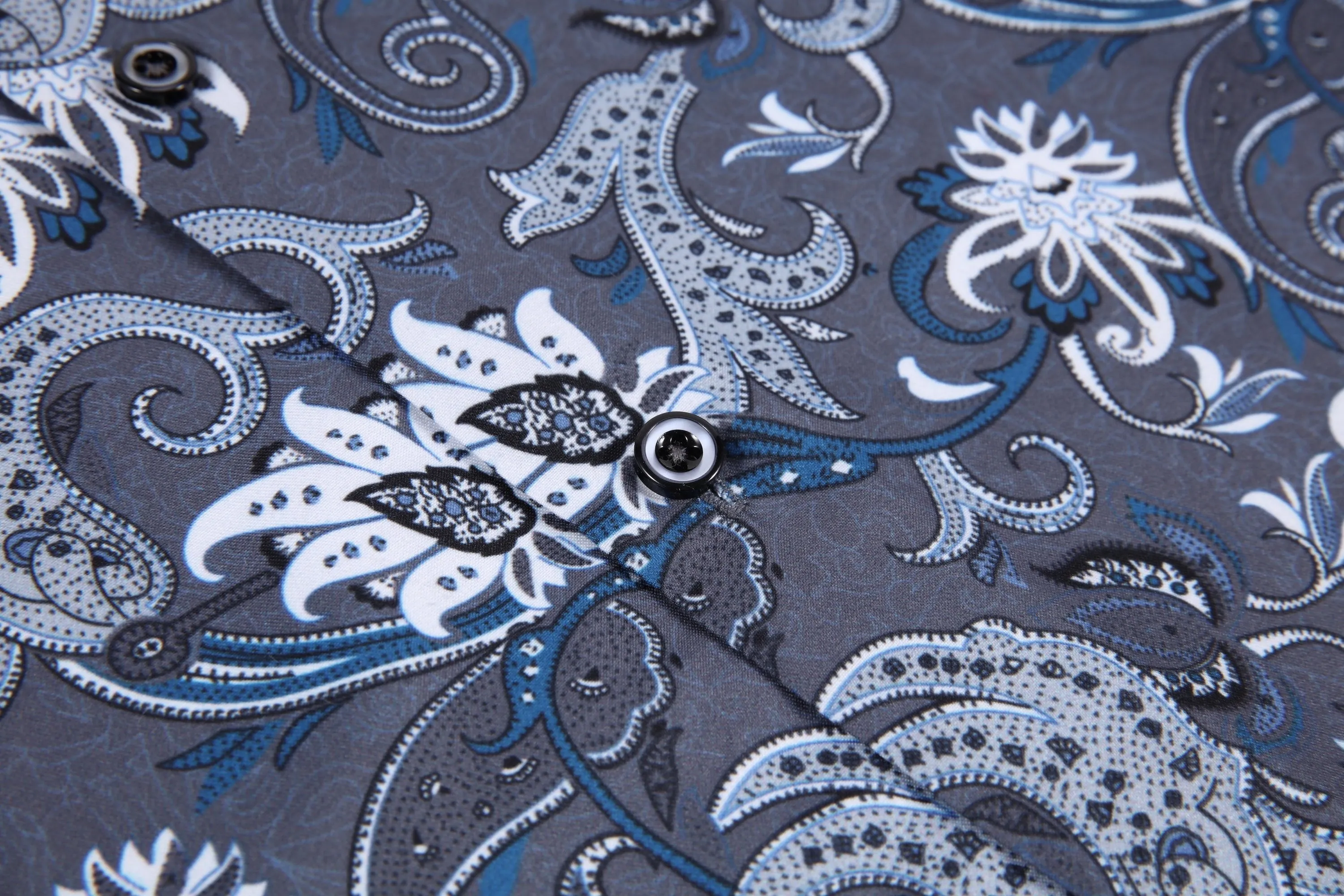 Men PREMIERE Long Sleeve Button Up Dress Shirt Colorful Flame Paisley