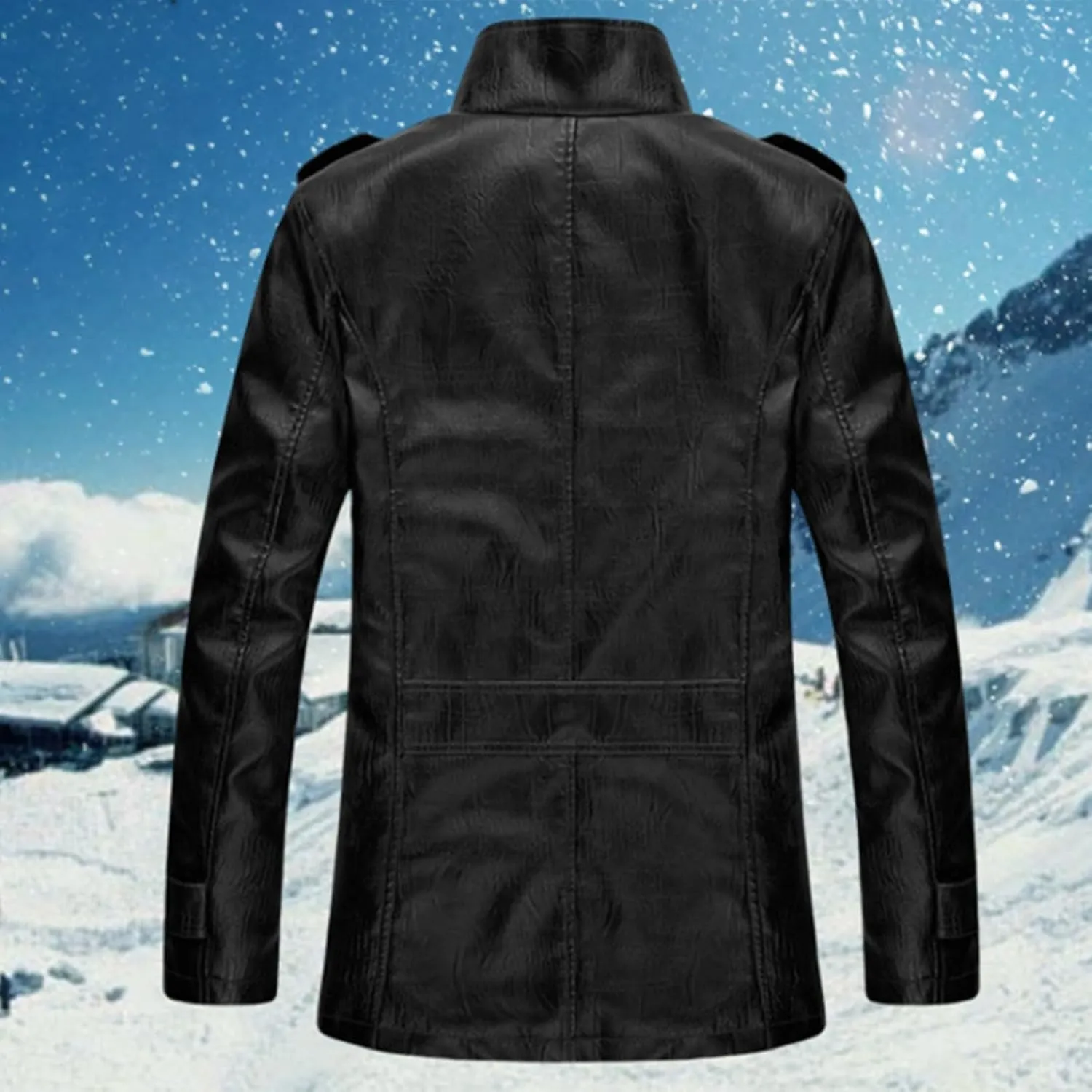 Men's Heavyweight Hooded Puffer Coat Warm Long Sleeve Thickened Winter Breathable Coat with Pocket Casual