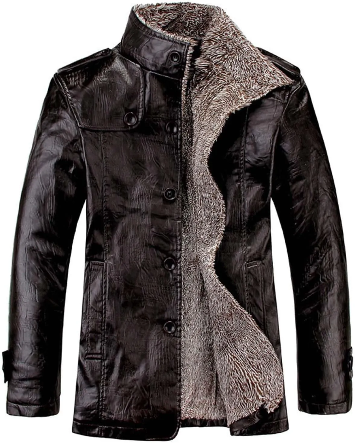 Men's Heavyweight Hooded Puffer Coat Warm Long Sleeve Thickened Winter Breathable Coat with Pocket Casual