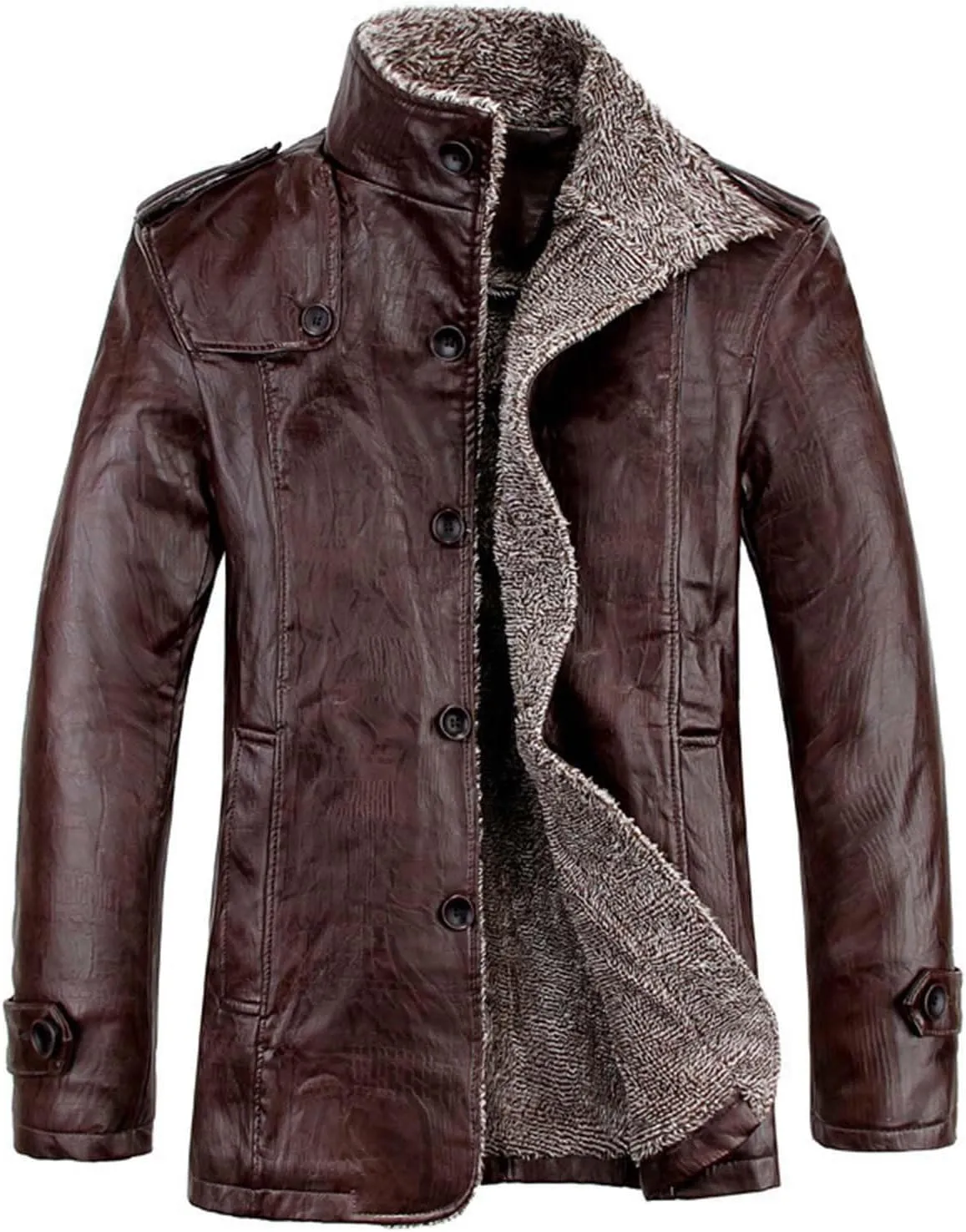 Men's Heavyweight Hooded Puffer Coat Warm Long Sleeve Thickened Winter Breathable Coat with Pocket Casual