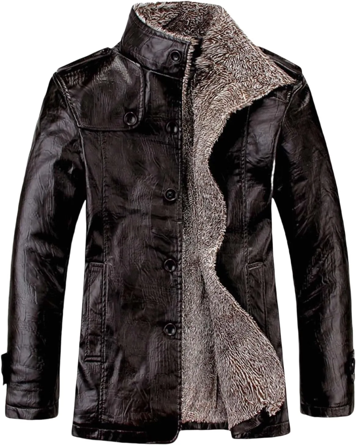 Men's Heavyweight Hooded Puffer Coat Warm Long Sleeve Thickened Winter Breathable Coat with Pocket Casual